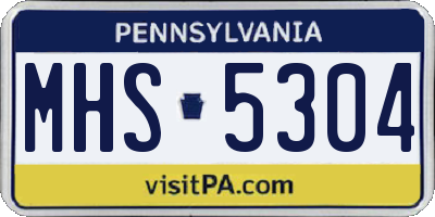 PA license plate MHS5304