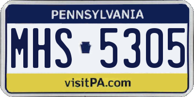 PA license plate MHS5305