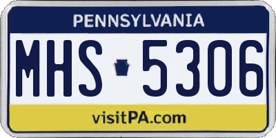 PA license plate MHS5306