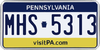 PA license plate MHS5313