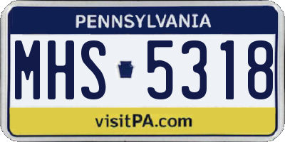 PA license plate MHS5318