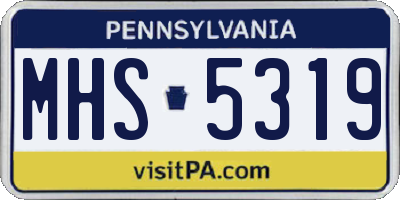PA license plate MHS5319