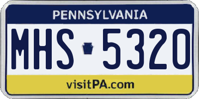PA license plate MHS5320