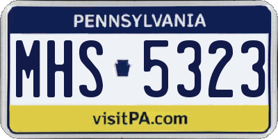 PA license plate MHS5323