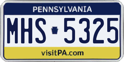 PA license plate MHS5325