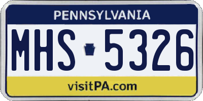 PA license plate MHS5326