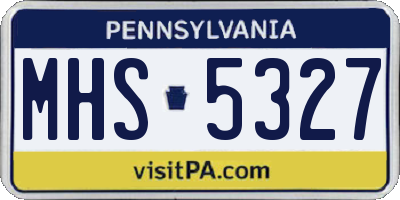 PA license plate MHS5327