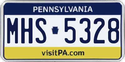 PA license plate MHS5328