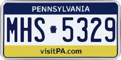 PA license plate MHS5329