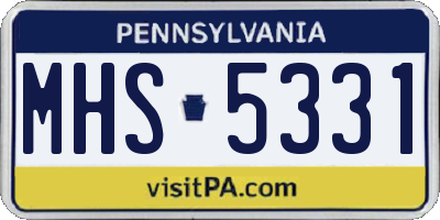 PA license plate MHS5331