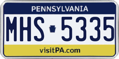 PA license plate MHS5335