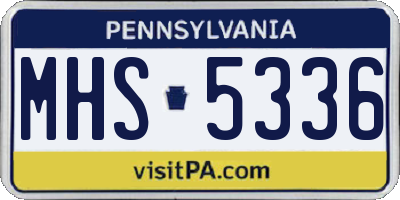 PA license plate MHS5336