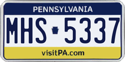 PA license plate MHS5337