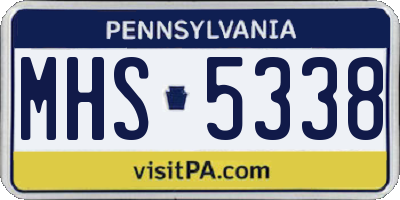 PA license plate MHS5338
