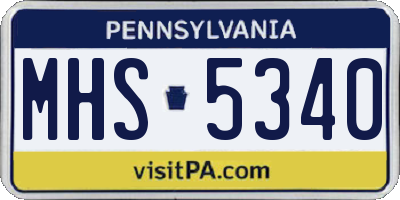 PA license plate MHS5340