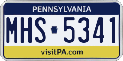 PA license plate MHS5341