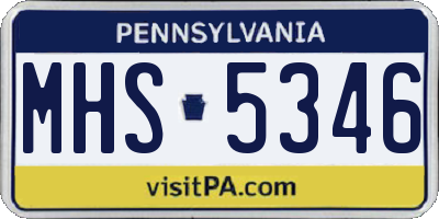 PA license plate MHS5346