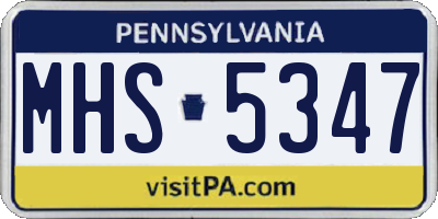 PA license plate MHS5347