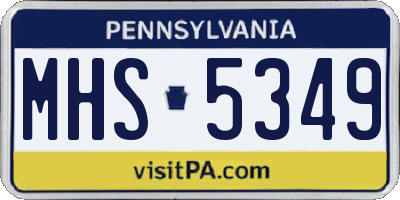 PA license plate MHS5349
