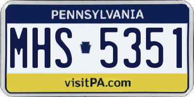 PA license plate MHS5351