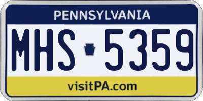 PA license plate MHS5359