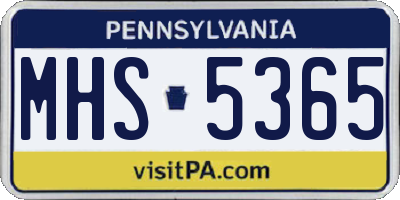 PA license plate MHS5365