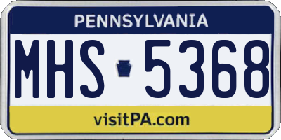 PA license plate MHS5368