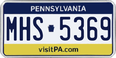 PA license plate MHS5369