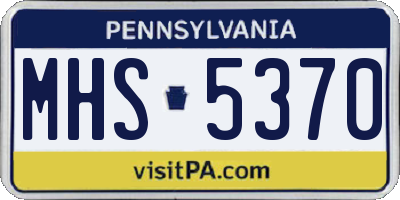 PA license plate MHS5370