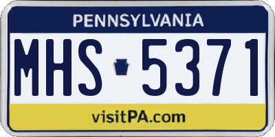 PA license plate MHS5371