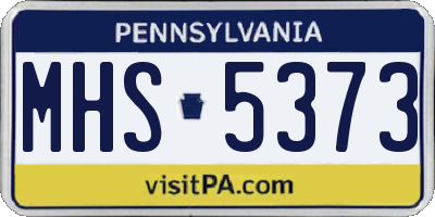 PA license plate MHS5373