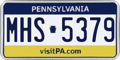 PA license plate MHS5379
