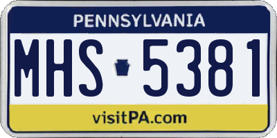 PA license plate MHS5381