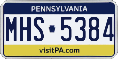 PA license plate MHS5384