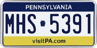 PA license plate MHS5391