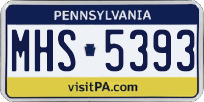 PA license plate MHS5393