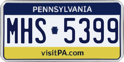 PA license plate MHS5399