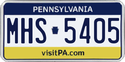 PA license plate MHS5405
