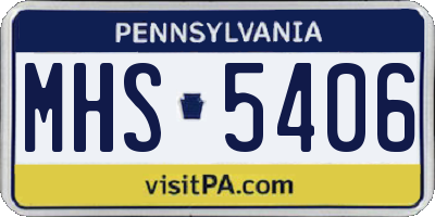 PA license plate MHS5406