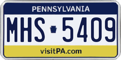 PA license plate MHS5409