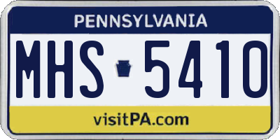 PA license plate MHS5410