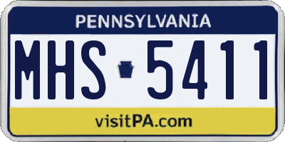 PA license plate MHS5411