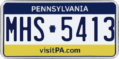 PA license plate MHS5413