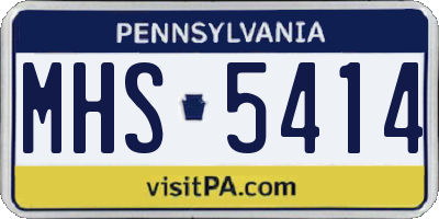 PA license plate MHS5414