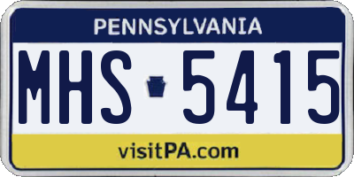 PA license plate MHS5415