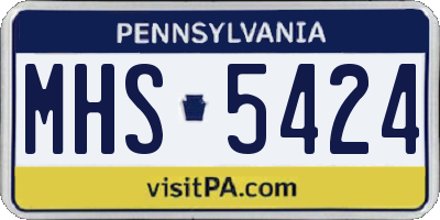 PA license plate MHS5424