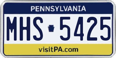 PA license plate MHS5425