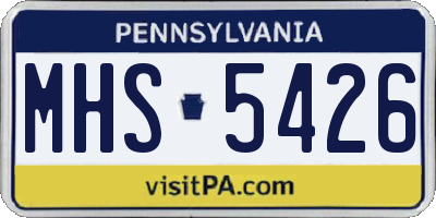 PA license plate MHS5426