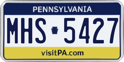 PA license plate MHS5427