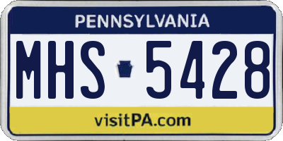 PA license plate MHS5428